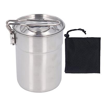 ERYUE Camping Pot,1.8L/3L Titanium Pot Ultralight Hanging Pot with Lid and  Foldable Handle Outdoor Camping Hiking Backpacking Picnic