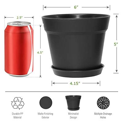 WOUSIWER 16 Pack 6 inch Plastic Planters for Indoor Flower Pots