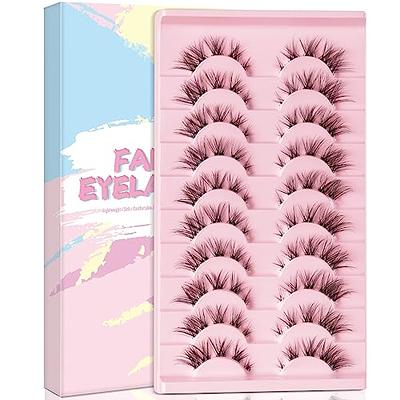 Anime Eyelashes Little Devil Spiky Manga Lashes 9 Pairs Thick Wispy Asian  Japanese Style Makeup Lashes Cat Eye Doll Fake Eyelashes Strip by Mavphnee