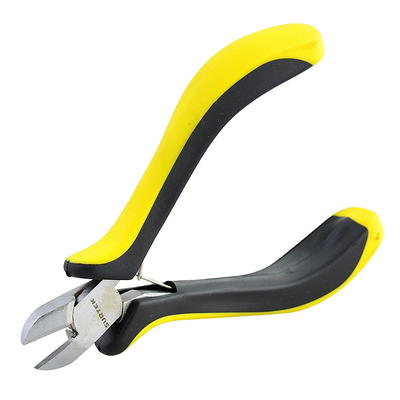 Mini Bent Nose Pliers 4.5 Toothless Curved Precision Plier W Handle - Black Red