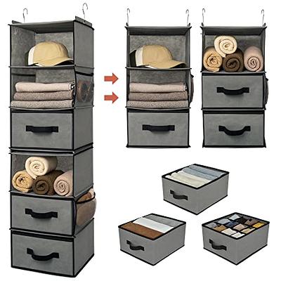 6-Shelf Hanging Closet Organizer Closet Organizers Storage w/3