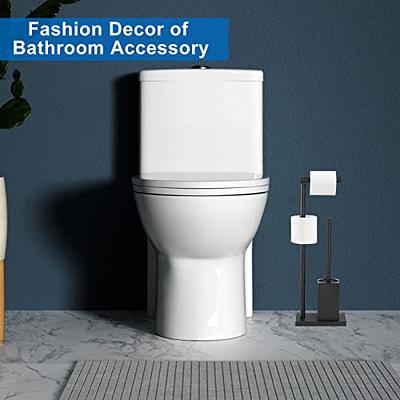 Cisily CISILY Black Toilet Paper Holder Stand with Phone Shelf