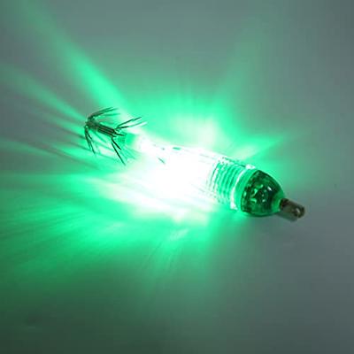 Squid Hook Light Bait,Fishing LED Lure Light Squid Shape Green Light Color  Bait Underwater Lamp with Hook