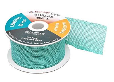 Turquoise Burlap Ribbon 2 Inch 2 Rolls 20 Yards Unwired Rustic