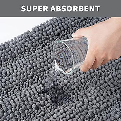 BSICPRO Bathroom Rugs and Mats Sets, 2 Piece Thick Absorbent Chenille Non  Slip, Soft Shaggy Floor Mats, Machine Washable (20 x 47 Plus 16 x 24