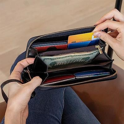 Sunflower Wallet Small Bifold Real Leather Handmade Women Wallet Bi-fold  Wallet RFID Blocking Genuine Leather Travel Purse Wristlet Card Holder