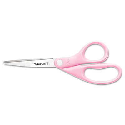 Westcott® All Purpose Pink Ribbon Scissors, 8 Long, 3.5 Cut