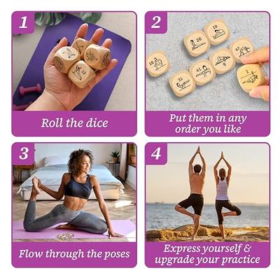 Zinsk 8-pc Wood Yoga Dice Set - Creative Yoga Accessories and Fun Yoga  Gifts for Women 