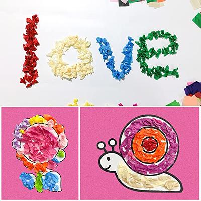 Cinvo 3000 Pcs Tissue Paper Squares 2 inch x 2 inch Rainbow Tissue Mosaic Squares for Arts Crafts DIY Projects Scrunch Art Classroom Activities and Mo