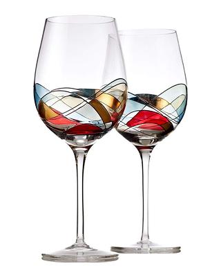 Jeanne Fitz Slant Red Wine Glasses, Set of 2