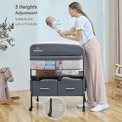 BabyBond Portable Baby Changing Table for Newborn Essentials, New Black