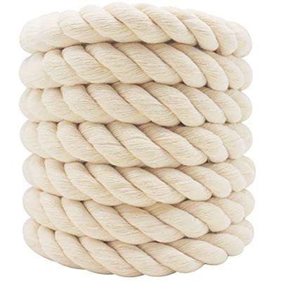 2-Pack 32 Feet 10 Meters Natural Cotton Rope -Casewin Twisted Soft Cotton  Knot Tying Rope Cord - Thick Strong Braided Ropes, 8mm Diameter