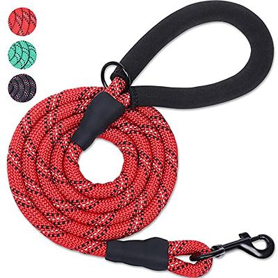 VIVAGLORY Strong Rope Dog Leash, Thick Neoprene Padded Handle Dog Leash,  5ft Durable Reflective Training Walking Leash Lead for Small Medium Dogs  That Pull, Red - Yahoo Shopping