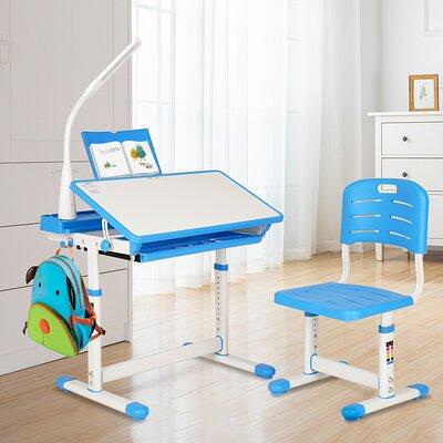 Height Adjustable Kids Study Desk and Chair Set