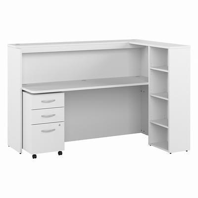 Bush Business Furniture Studio C Office Storage Cabinet with Drawers and Shelves - White