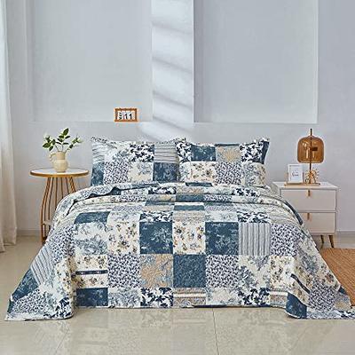 Harper Green Floral Patchwork 100% Cotton Reversible Comforter Set