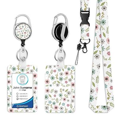 Hard Plastic 3 Card Badge Holder with Retractable Reel - Retracting ID  Lanyard Features Belt Clip & Carabiner - Rigid Vertical CAC Holder - Top  Load