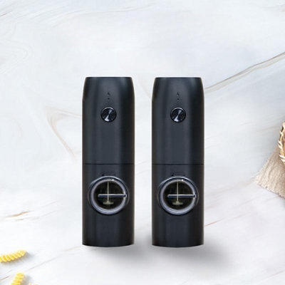 MMH [Upgraded 66g Large Capacity] Electric Salt and Pepper Grinder Set USB  Rechargeable with 6-Level Adjustable Coarseness Stainless Steel Automatic