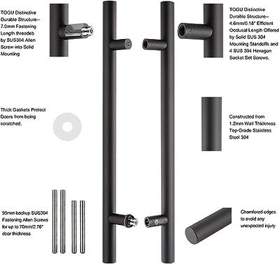 Barn Door Pull Handle Set Matte Black