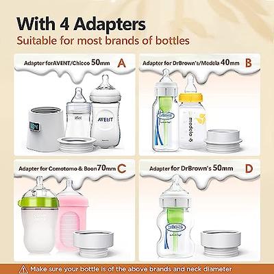 Bottle Warmer, Portable Bottle Warmer with 8 Adapters, Cordless Travel  Bottle Warmer with 5 Accurate Temperature Control, Rechargeable Baby Bottle