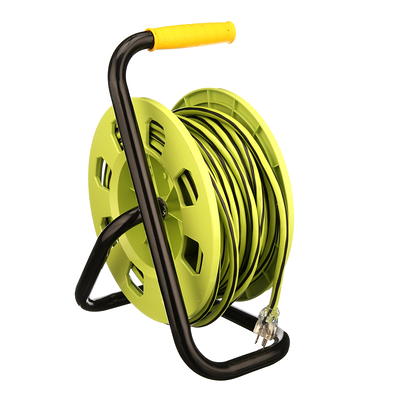 Link2Home 30 ft Retractable Extension Cord Reel, Ceiling or Wall Mount 16/3  Gauge, New 