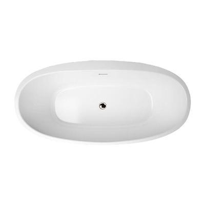 Mia 67 inch Freestanding Acrylic Soaking Tub - No Faucet Drillings by Randolph Morris RMBP03-W