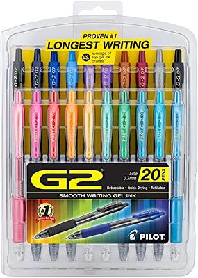 PILOT G2 Pens 0.5 mm - 10 Pack (5 Black and 5 Blue Pens) Premium Gel Ink  Pens Extra Fine Point 0.5 Pens Refillable & Retractable Rolling Ball