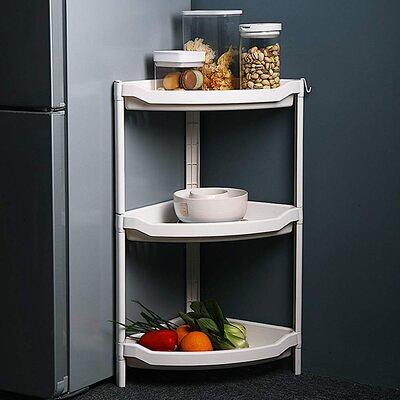 plastic bathroom corner shelf three tiers