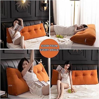 Solid Color Triangular Headboard Pillow, Reading Pillow Back Support Day  Bed Lumbar Cushion for Home Dorm Day Bed with Removable Cover (Color :  Orange, Size : Twin(39/100cm)) - Yahoo Shopping