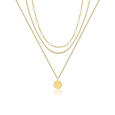 LEXODY Diamond Necklaces for Women Dainty Leaf Necklace 14k Gold Plated  Layered CZ Moon Necklace Simple Diamond Choker Necklaces for Women Trendy