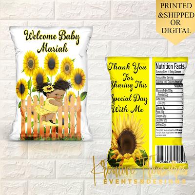 Sunflower Diy Printable Chip Bags Party Instant Download Favor Digital File Yahoo Shopping
