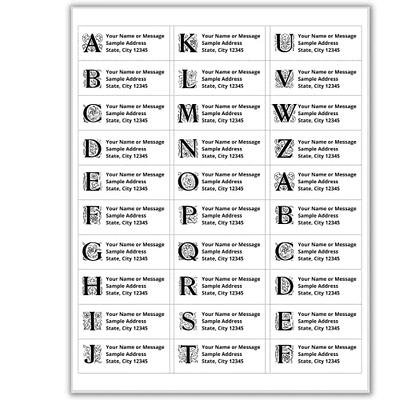 R Monogram Black and White Stickers