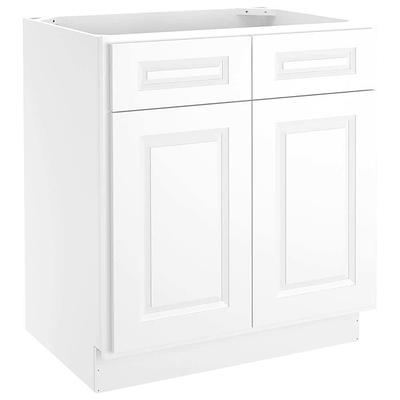 Project Source Cheyenne White 60-in W x 34.5-in H x 24.56-in D White Sink Base Ready to Assemble Cabinet (Raised Panel Square Door Style) | SB60B