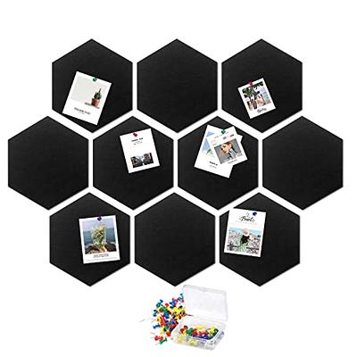 Hexagon Pad Cork Board/Pin Board, 9-Pack Colorful Wall Tiles Memo