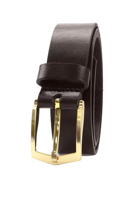 Brooks Brothers Men's Gold Buckle Leather Dress Belt