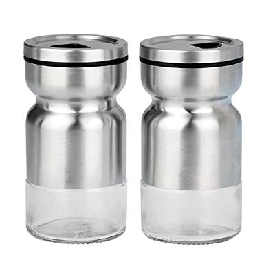 GIVIMO Premium Stainless Steel Salt and Pepper Grinder Set of 2 -  Adjustable Ceramic Sea Salt Grinder & Pepper Grinder - Tall Glass Salt and  Pepper Shakers 