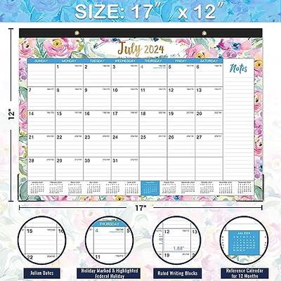 Large Desk Calendar 2024-2025, 18 Month Desktop Calendar Runs From Jan 2024  To Jun 2025, 17 X 12 Desk Calendar With To-do List Julian Date - Desk Pa