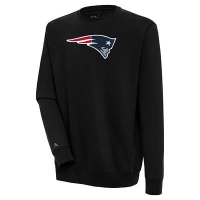 Men's Antigua Heathered Gray New England Patriots Absolute Chenille  Pullover Hoodie