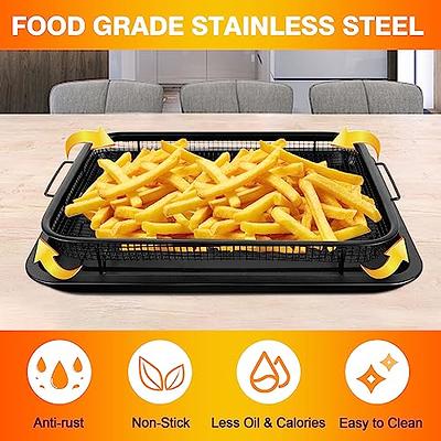 Stainless Steel 2Pcs Air Fryer Basket Tray For Oven Grease Tray