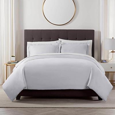 Serta Simply Clean Antimicrobial Solid 3 Piece Duvet Set, Grey, Full/Queen, Gray