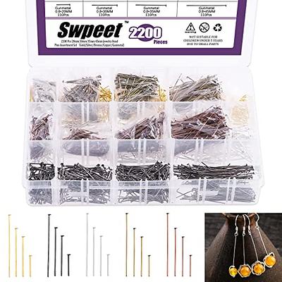 Beadthoven 300pcs Open Eye Pins Flat Head Pins 50mm/2” Jewelry