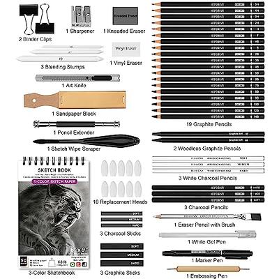 HIFORNY 60 Pcs Drawing Kit Sketching Pencil Set,Sketch Pencils Art Supplies  with 3-Color Sketchbook,Graphite,Charcoal,Drawing Pencils for Adults  Artists - Yahoo Shopping