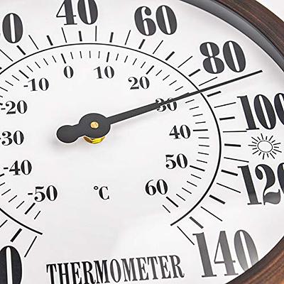 Indoor Outdoor Thermometer Wall Patio Weather Thermometer Hygrometer, Number 10 in Diameter (Black)