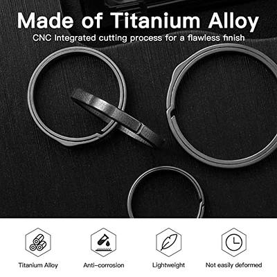 TISUR Titanium Carabiner Keychain Clip+Titanium Key Rings for