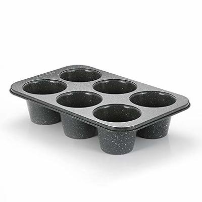 Monfish Jumbo Deep Muffin pan 6 cup large cupcake pan gray granite finish  Carbon steel muffin tin 3.5x3inch cup (deep 6 cup) - Yahoo Shopping