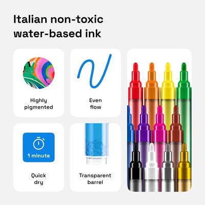 Paint Pens, Acrylic Paint Markers 24 Colors Waterproof Pen Set for Rock  Painting DIY Craft Supplies Ceramic Glass Canvas Mug Metal Wood-2-3mm  Medium Tip — emooqi