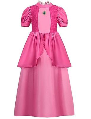 Adult Women Princess Cosplay Costume Halloween Pink Peach Fancy