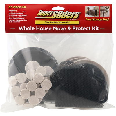 Super Sliders 3-1/2 Round Plastic Furniture Sliders Beige, 16 Pack