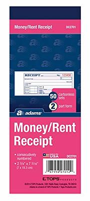 Blue Summit Supplies Triplicate Receipt Book 100 per Book 500 Total 5 Pack 3 Part Carbonless Payment Receipt Books for Money Rent or Cash with