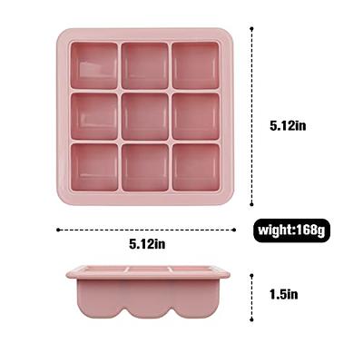 melii Silicone Baby Food Freezer Tray with Lid (Pink)